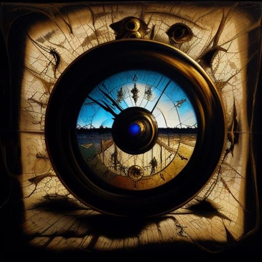 Surreal Dali Painting Revealed Through Torn Newspaper