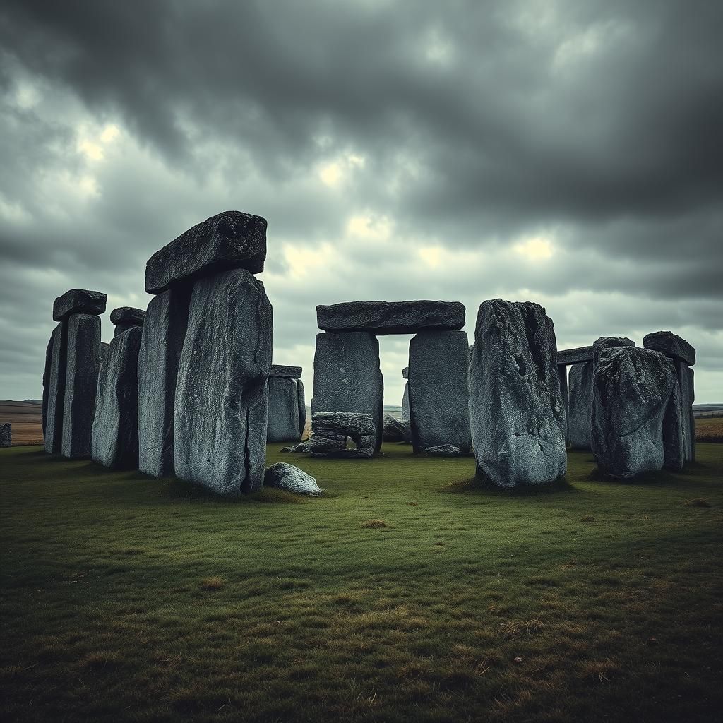 Atmospheric Stone Henge Ruins in Hyperrealistic Style