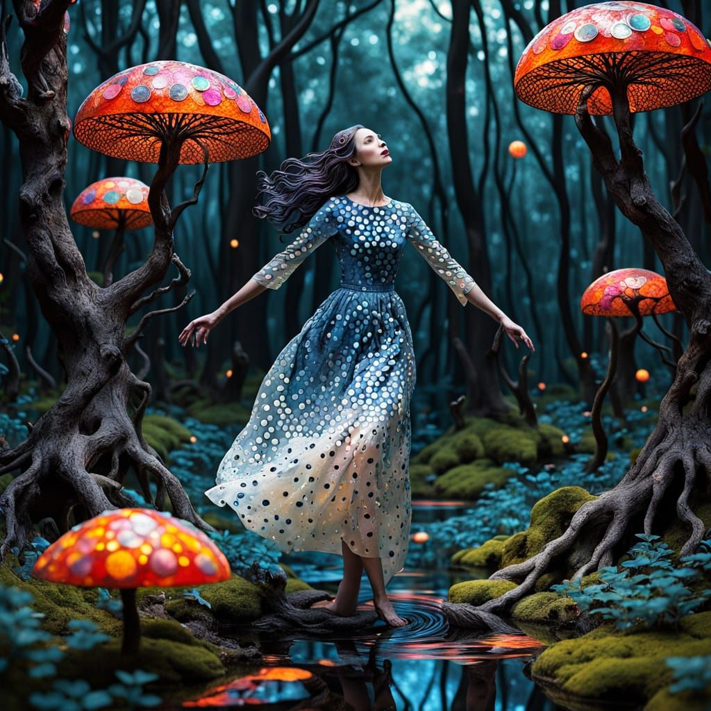 Surrealistic Melting Art in Iridescent Colors