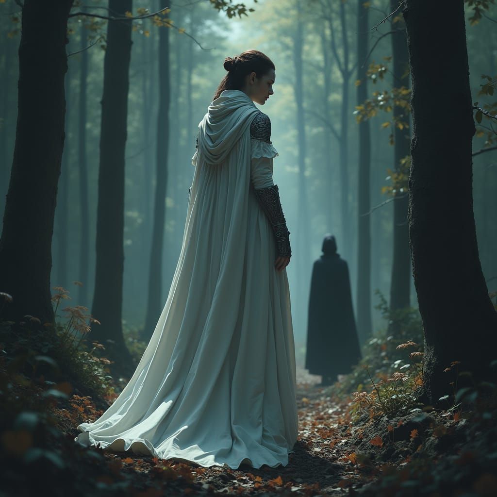 Vampire Watched in Forest Shadows: Matte Painting