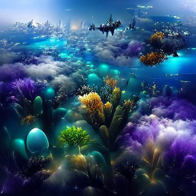 Underwater Ocean Landscape: A Colorful Coral Reef