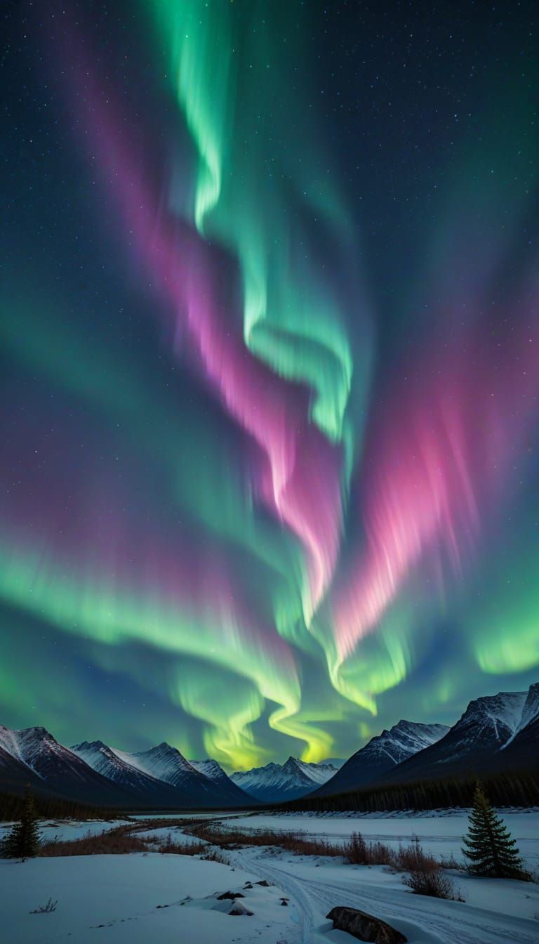 Aurora Borealis Dance in Vibrant Colors