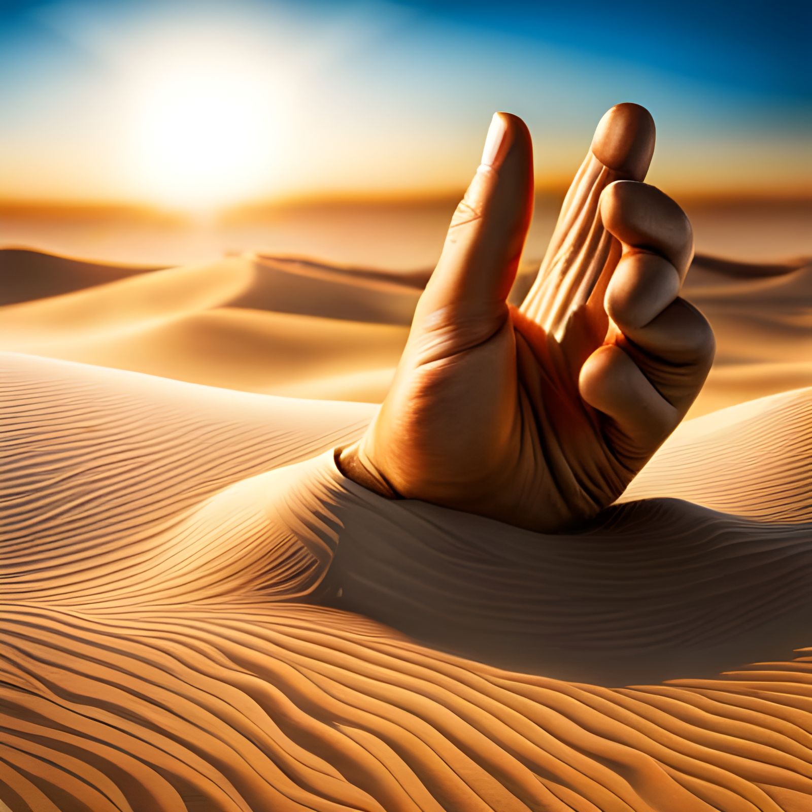 Sand Hand Concept Art in Sunlight