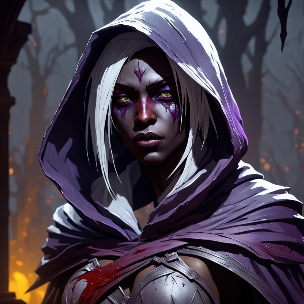 Drow Assassin in Dark Fantasy Style