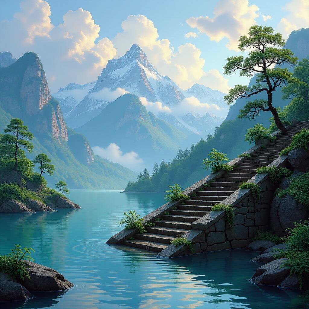 Ancient stairs form the river