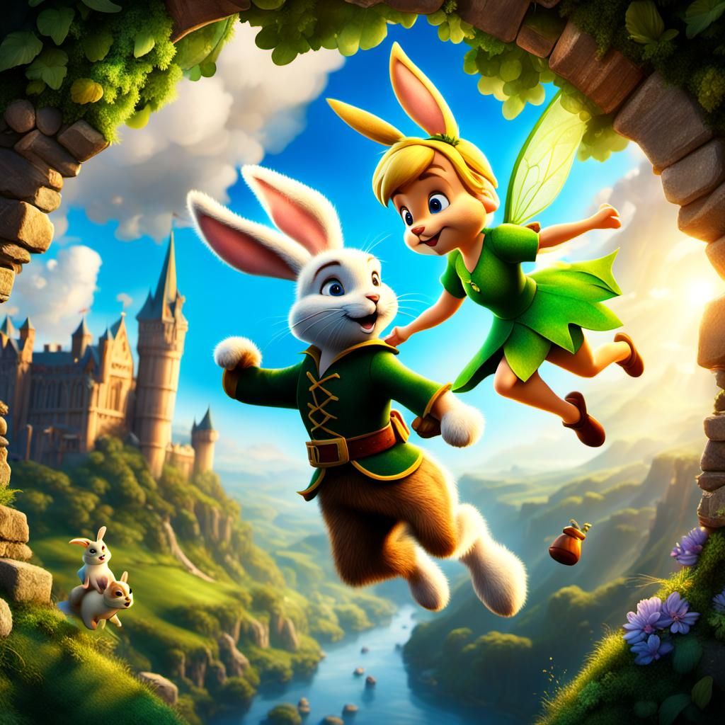 Fantastical Peter Pan and Tinker Bell Duo Soars over England