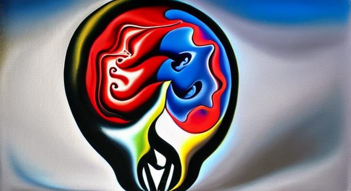 Grateful Dead Surrealist Melting Skull Oil Painting