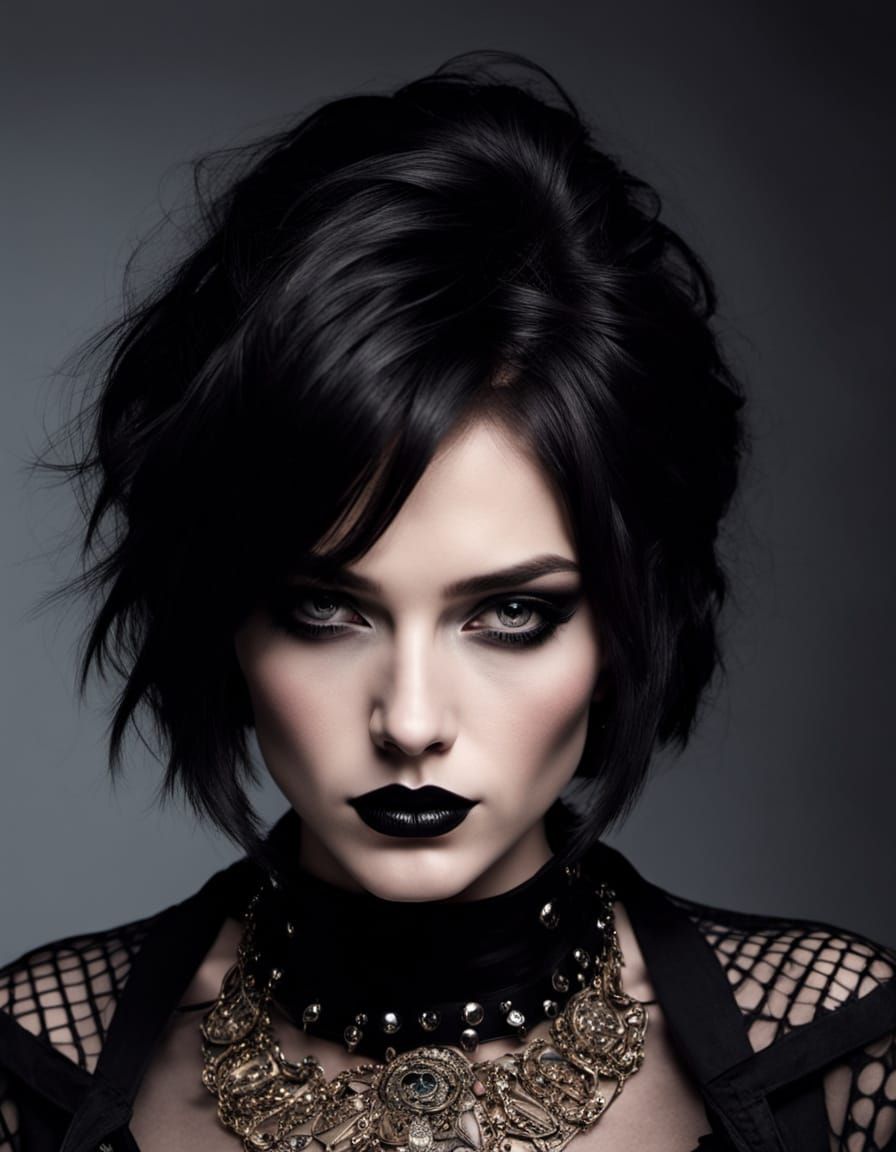 Gothic Beauty in Dark, Moody Portrait