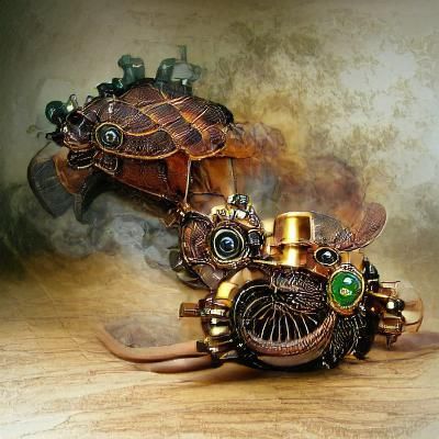 Steampunk Turtle with Engine