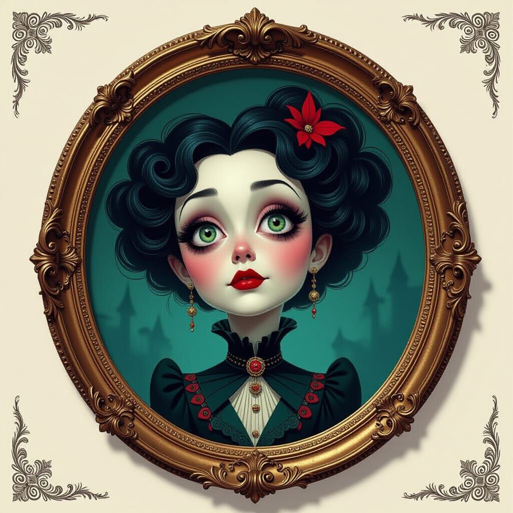 Whimsical Character Portrait in Gothic Fantasy Style