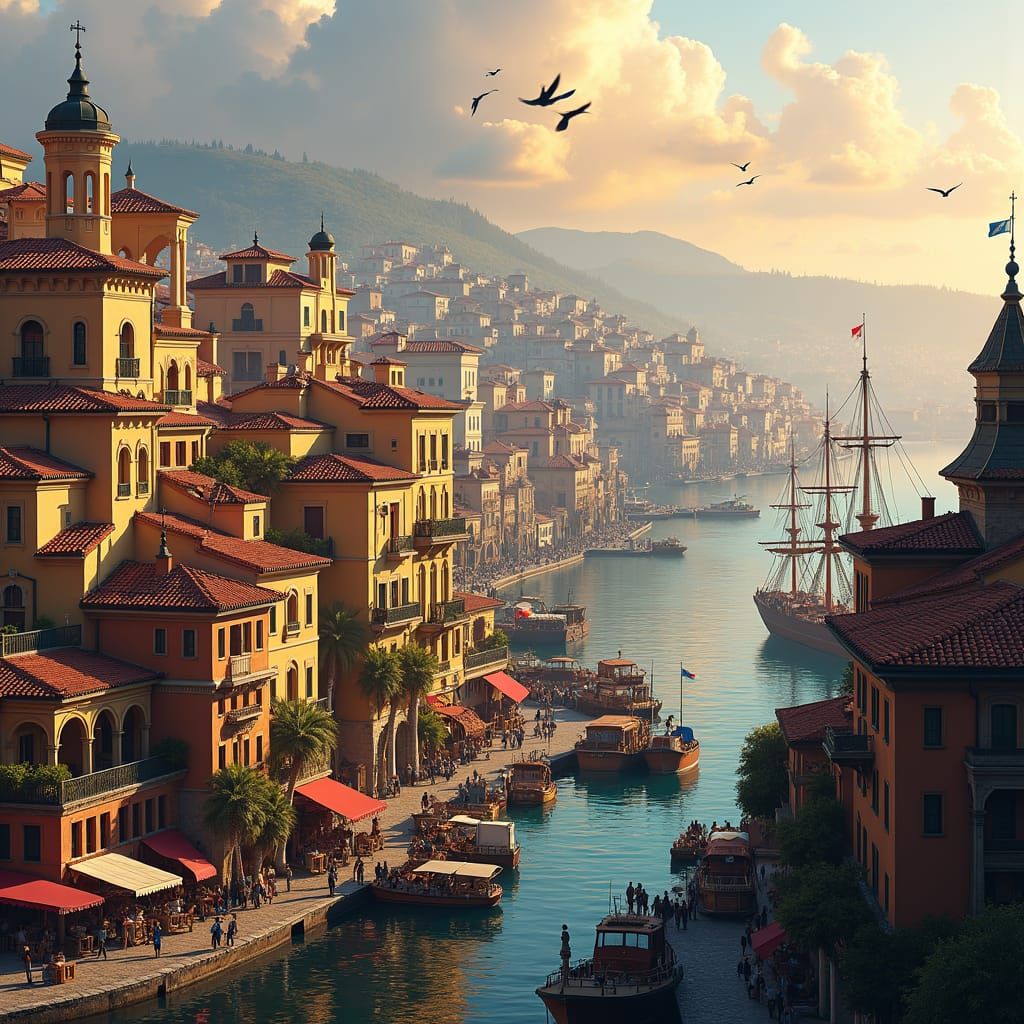 Vibrant Port City: Spanish and Scandinavian Architecture