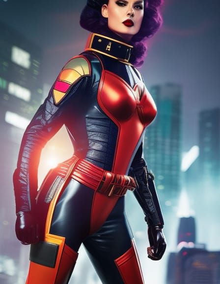 Retro Sci-Fi Pinup Girl in Spacesuit