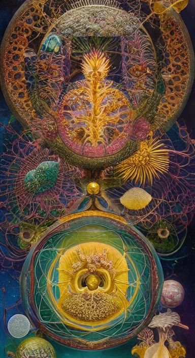 Surreal Goodbye: Mixed Media Art in Haeckel Style