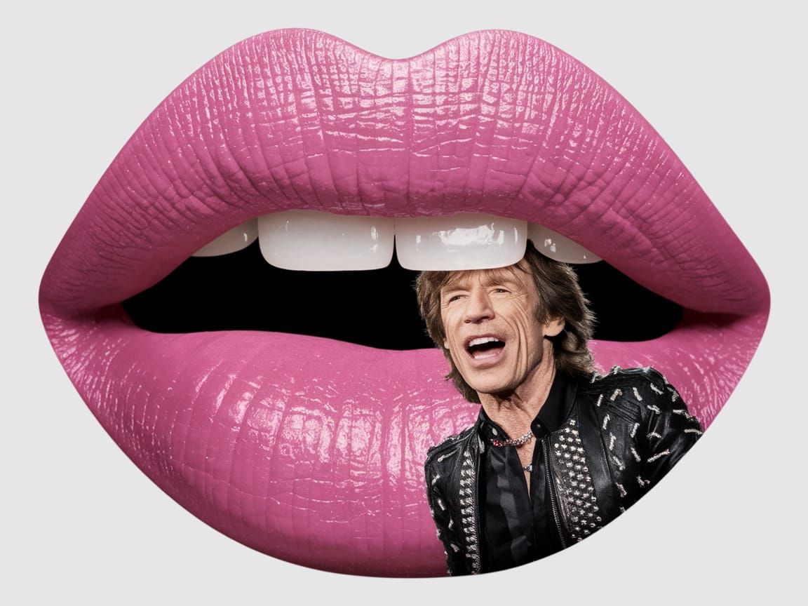 Surreal Closeup of Iconic Rockstar Lips