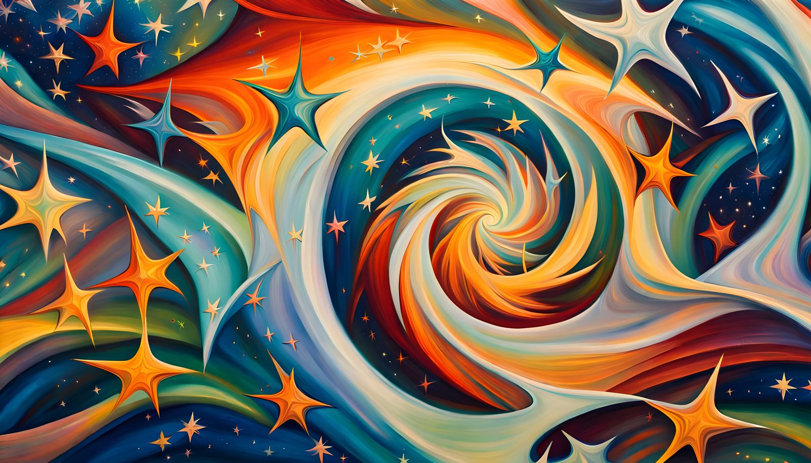 Iridescent Stars in Magnetic Wave Energy: Abstract Expressio...