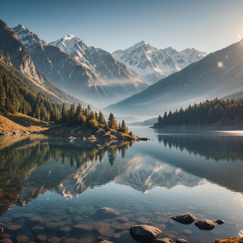Mountains and Lake Landscape Photography