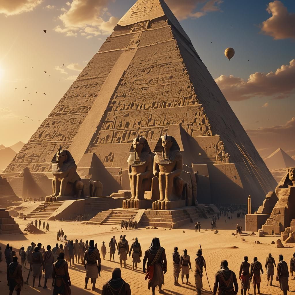 Egyptian Pyramids and Pharaohs: Matte Painting Concept Art