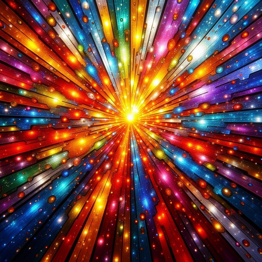 Radiant Stained Glass Explosion of Joy