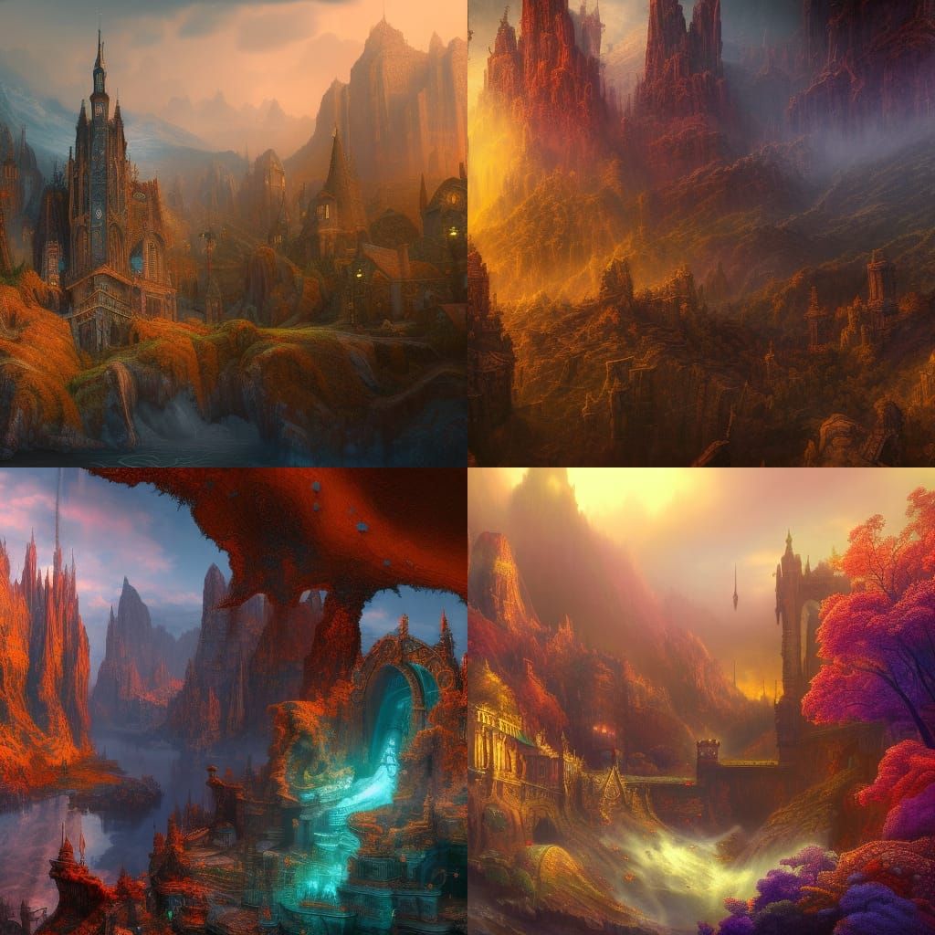 Fantastical Matte Painting in Deep Color, 8K