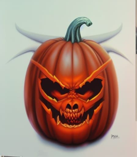 Pumpkin Demon in Comic Book Style