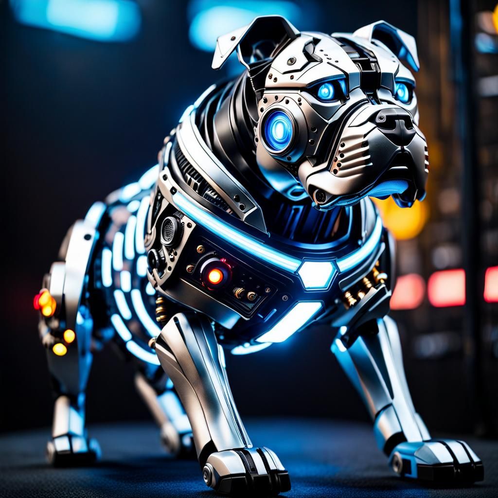 Cyberpunk Robotic Bulldog in High Detail