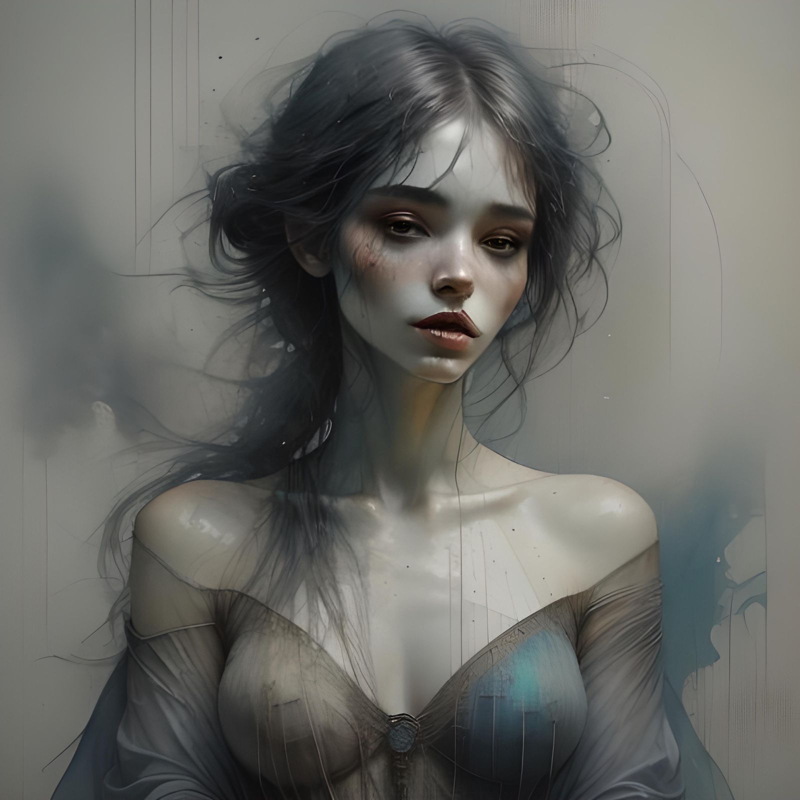 Heavenly Beauty in Ink with Violet Hues