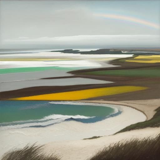 Abstract Beach Trail Inspired by Mondrian and Richter