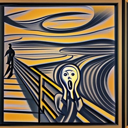 Abstract 3D Rendering of The Scream