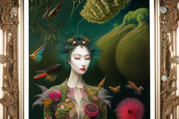 Grasshopper-Human Hybrid in Mycelium Network