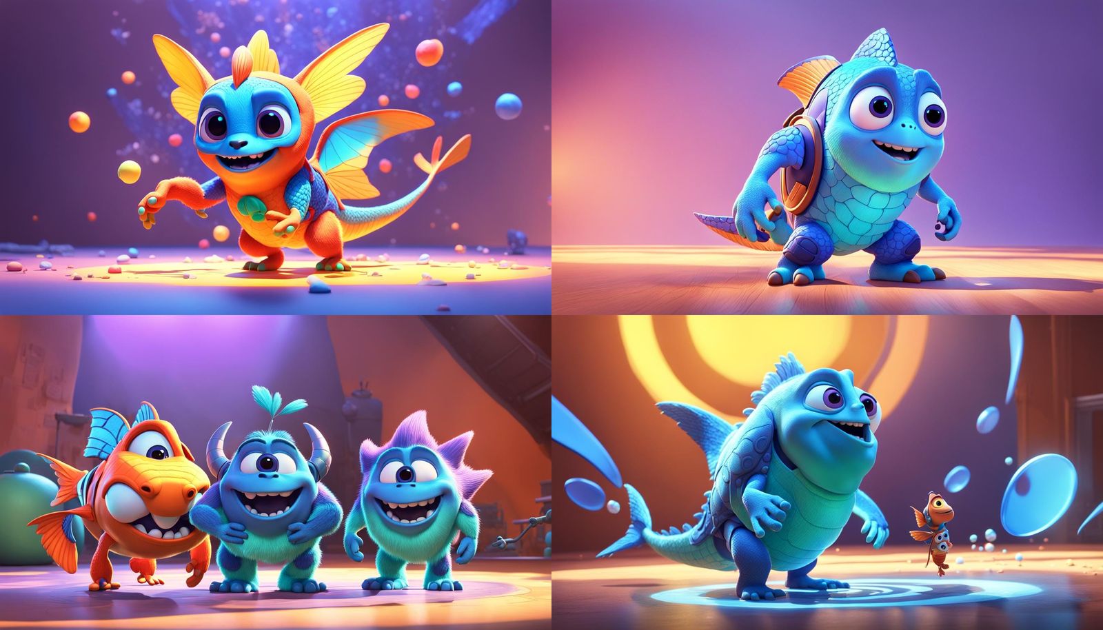 Fantastic Creature Transformation in Vibrant 3D Digital Art