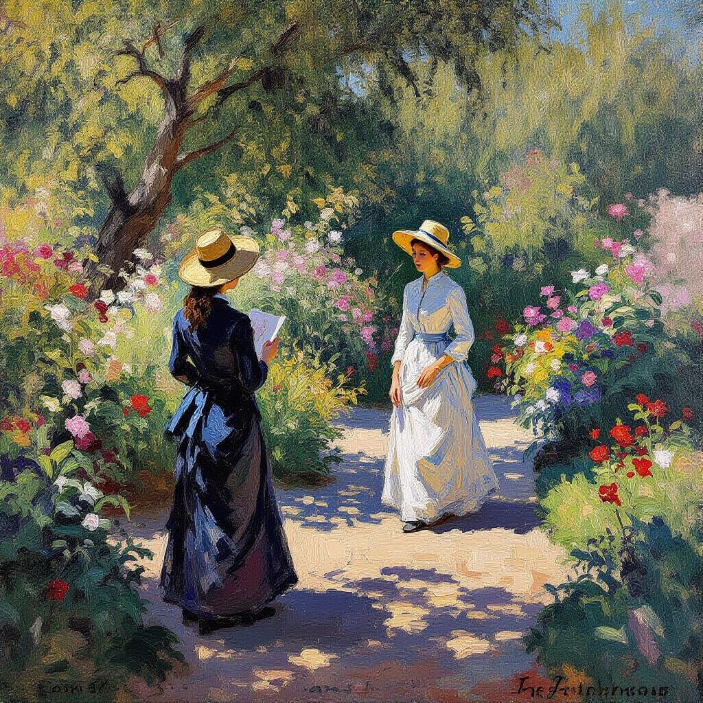 Impressionist Replica of Monet's Women in the Garden