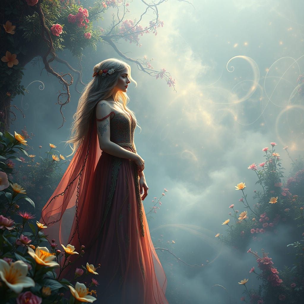 Ethereal Goddesses Emerging from Whispers of Wonderland