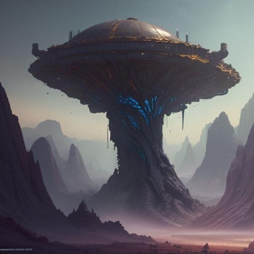 Fantastical Aliens in Detailed Matte Painting