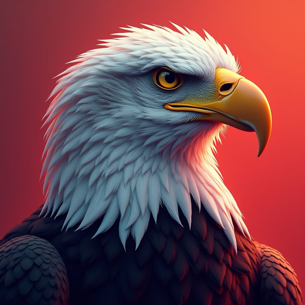 Bold WPAP Portrait of a Bald Eagle