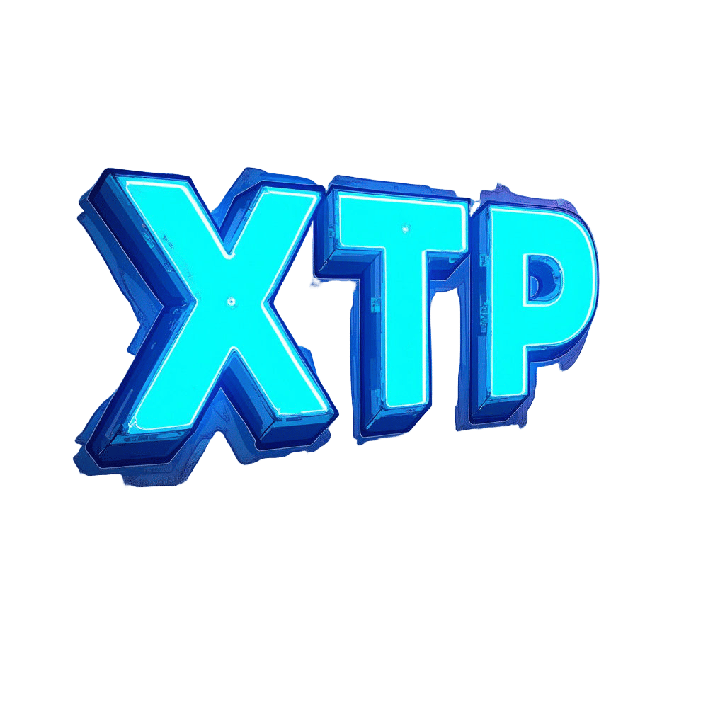 Synthwave Graffiti Art: Neon "XTP" on White Wall