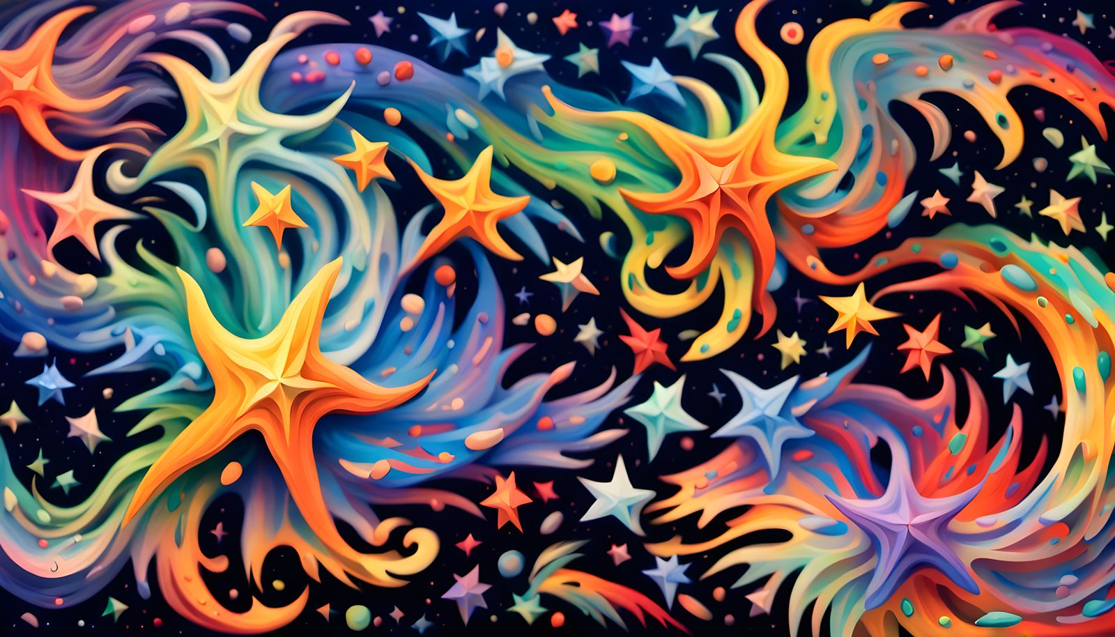 Iridescent Star Cluster Formation in Aboriginal Painting Sty...