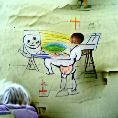 Child's Drawing: May God Help Us All