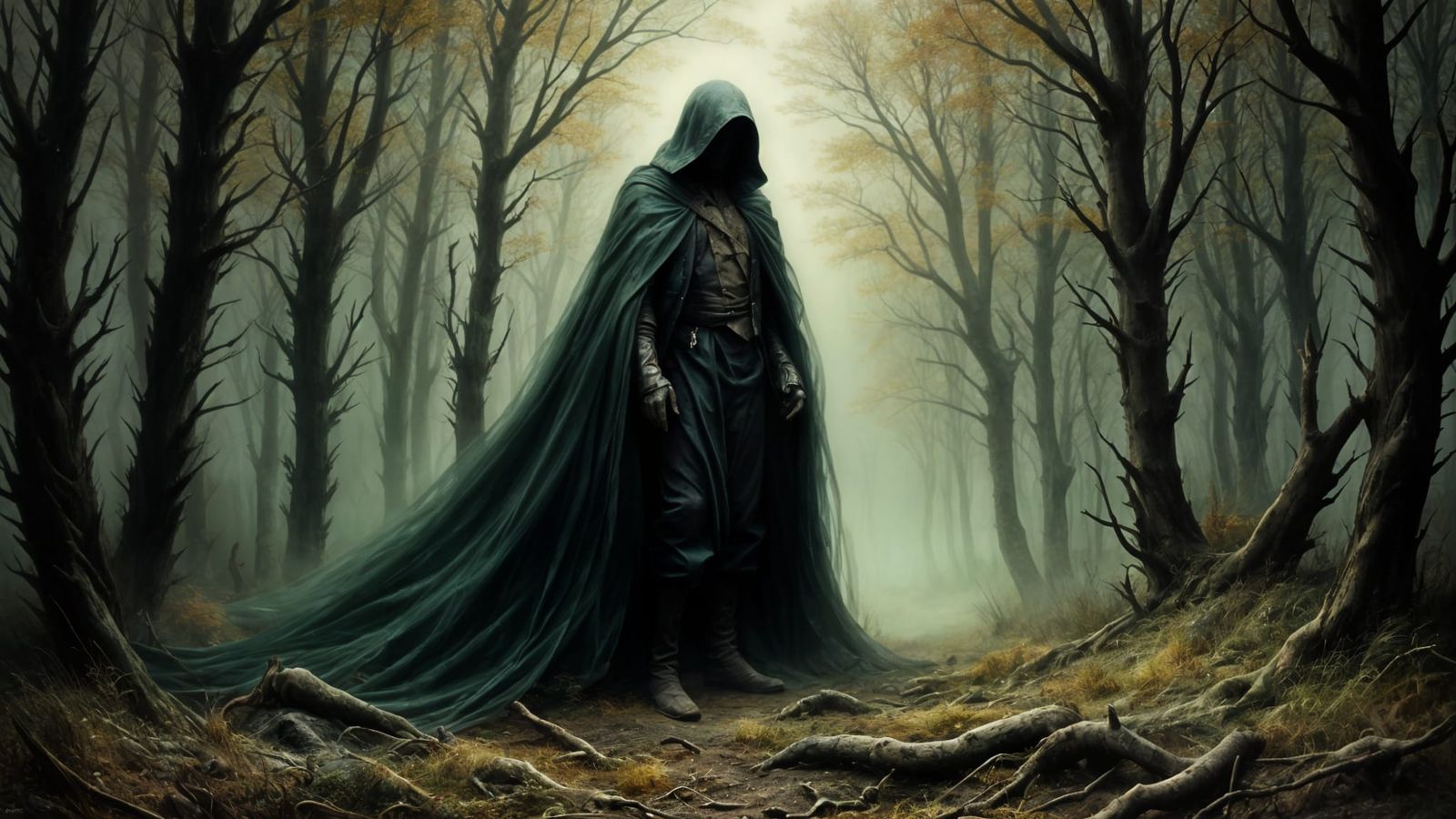 Phantom Hunter Lost in Foggy Woods, Romantic Style