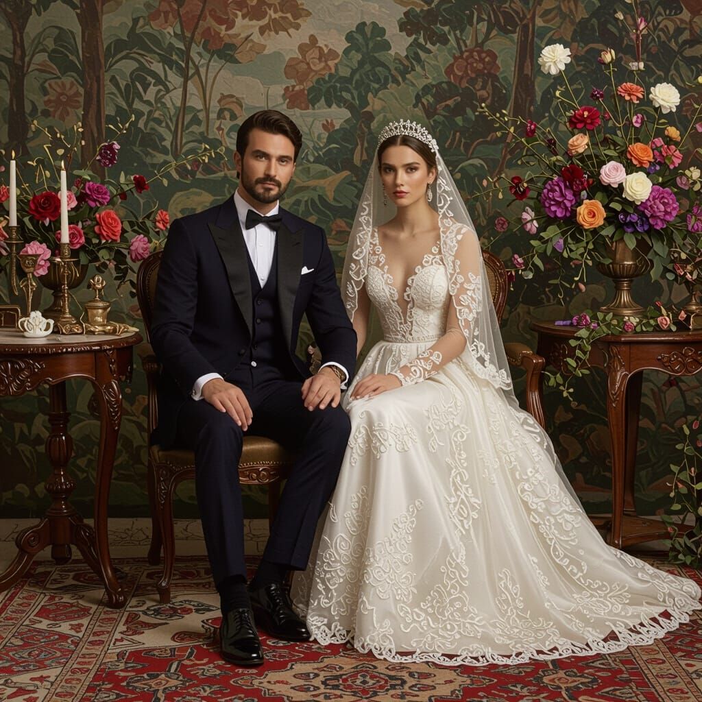 Two Girls on a Poplar Branch in Deep Colors