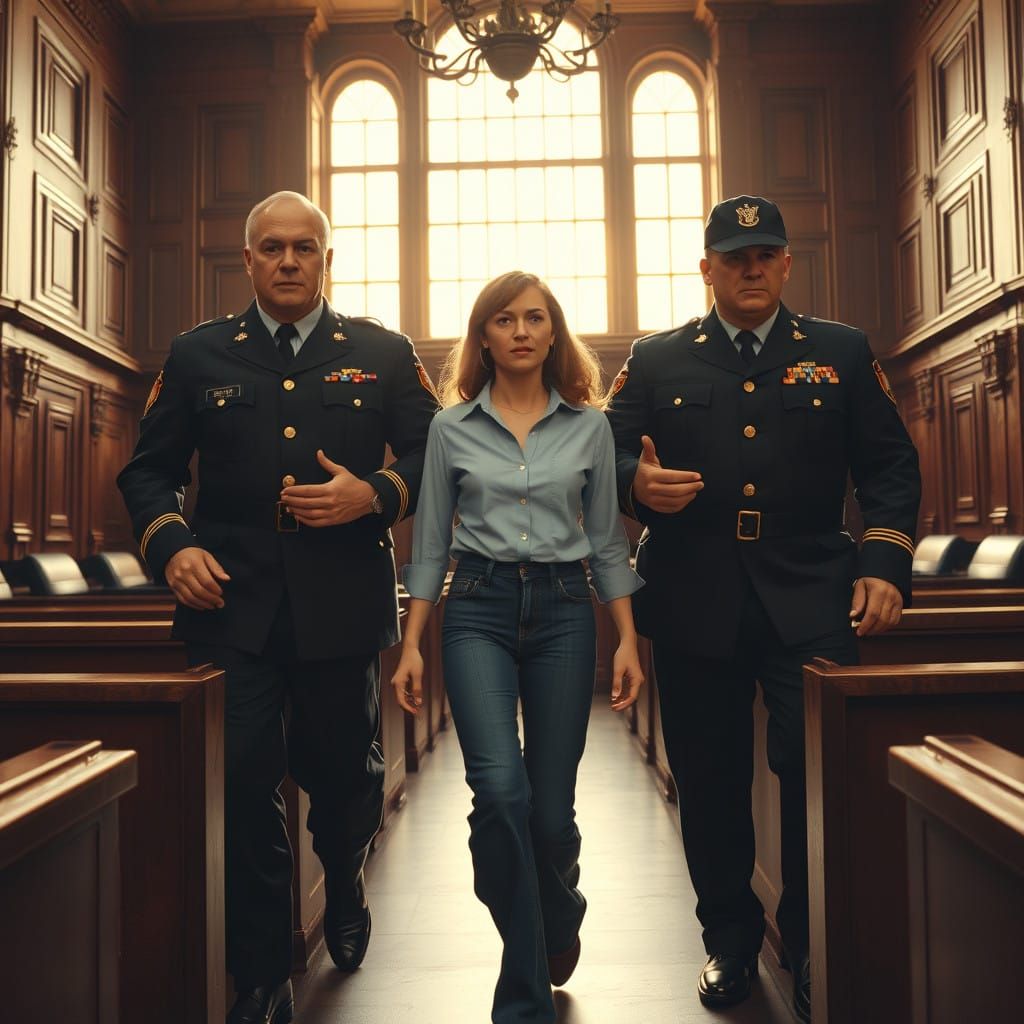 70s Courtroom Drama in Photorealistic Style