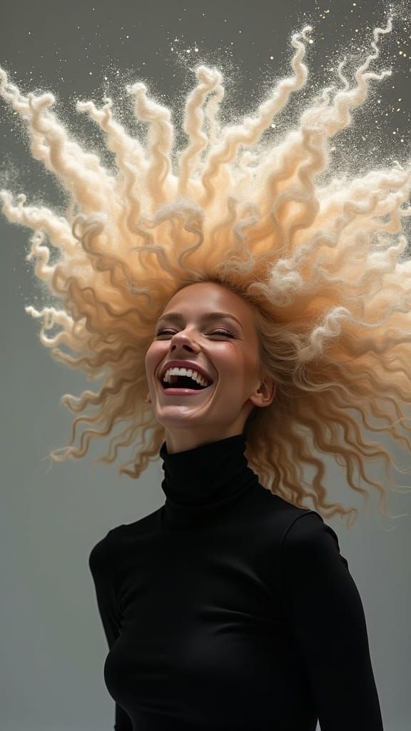 Albino Woman's Joyful Explosion of Energy