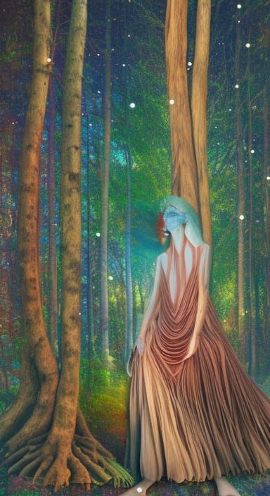 Cosmic Dream in Enchanted Woods, Visionary Art