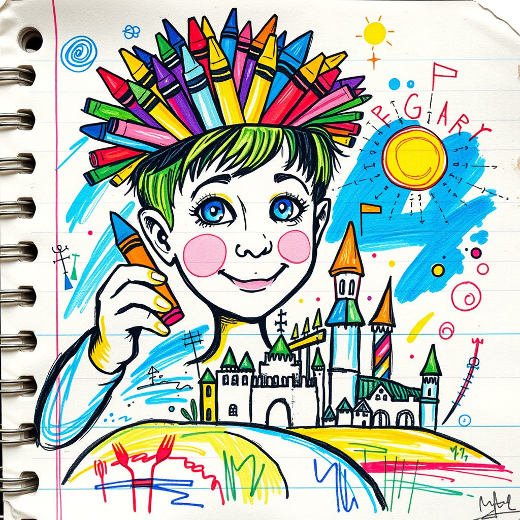 Vibrant Crayon Kingdom Inspired by Basquiat