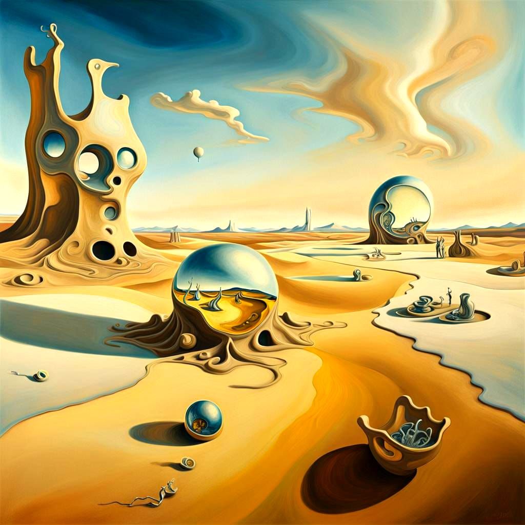 Surreal Landscape in Salvador Dali Style