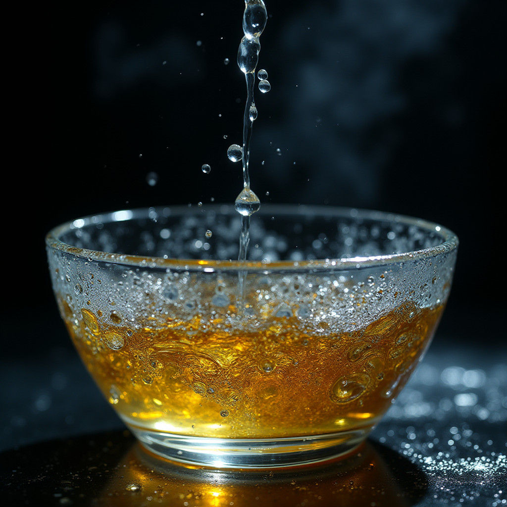 Hyperrealistic Oil and Water Mixture Close-Up