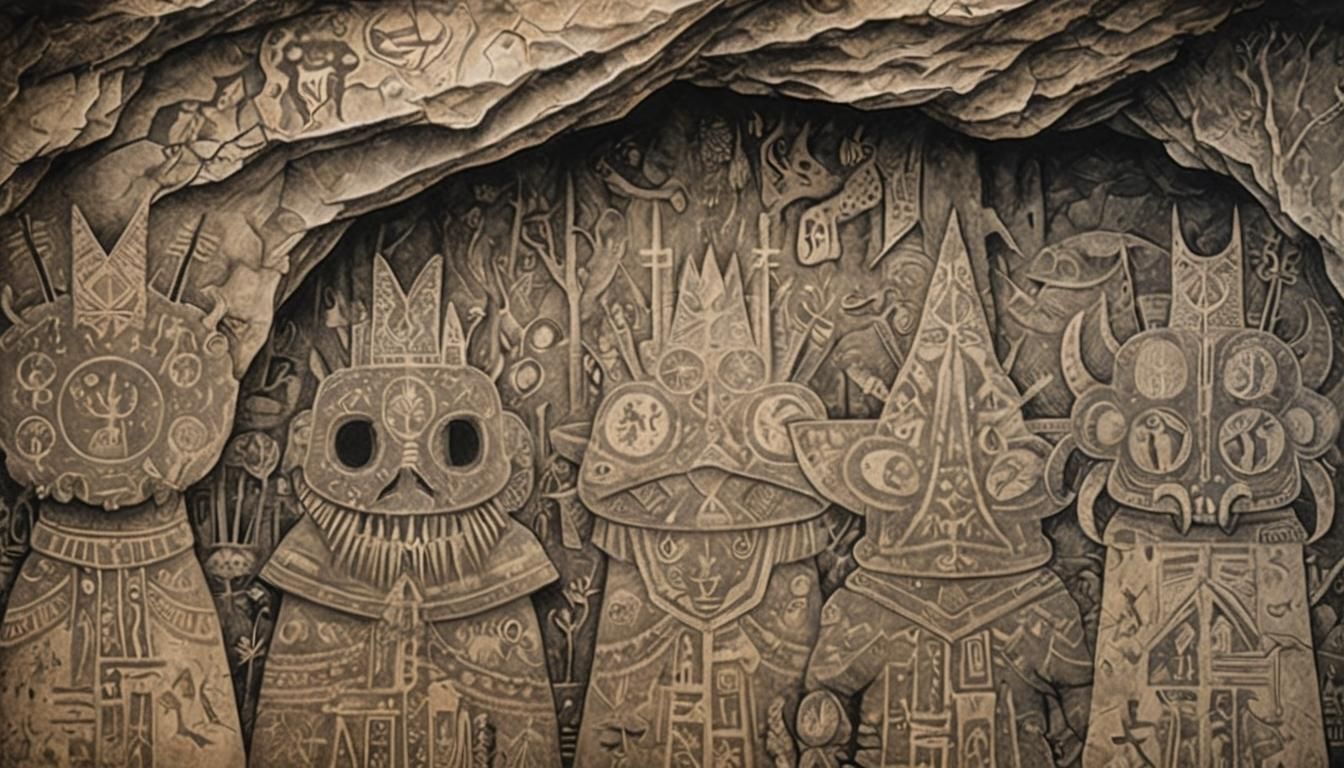 Hyperdetailed Cave Painting in Charcoal Style