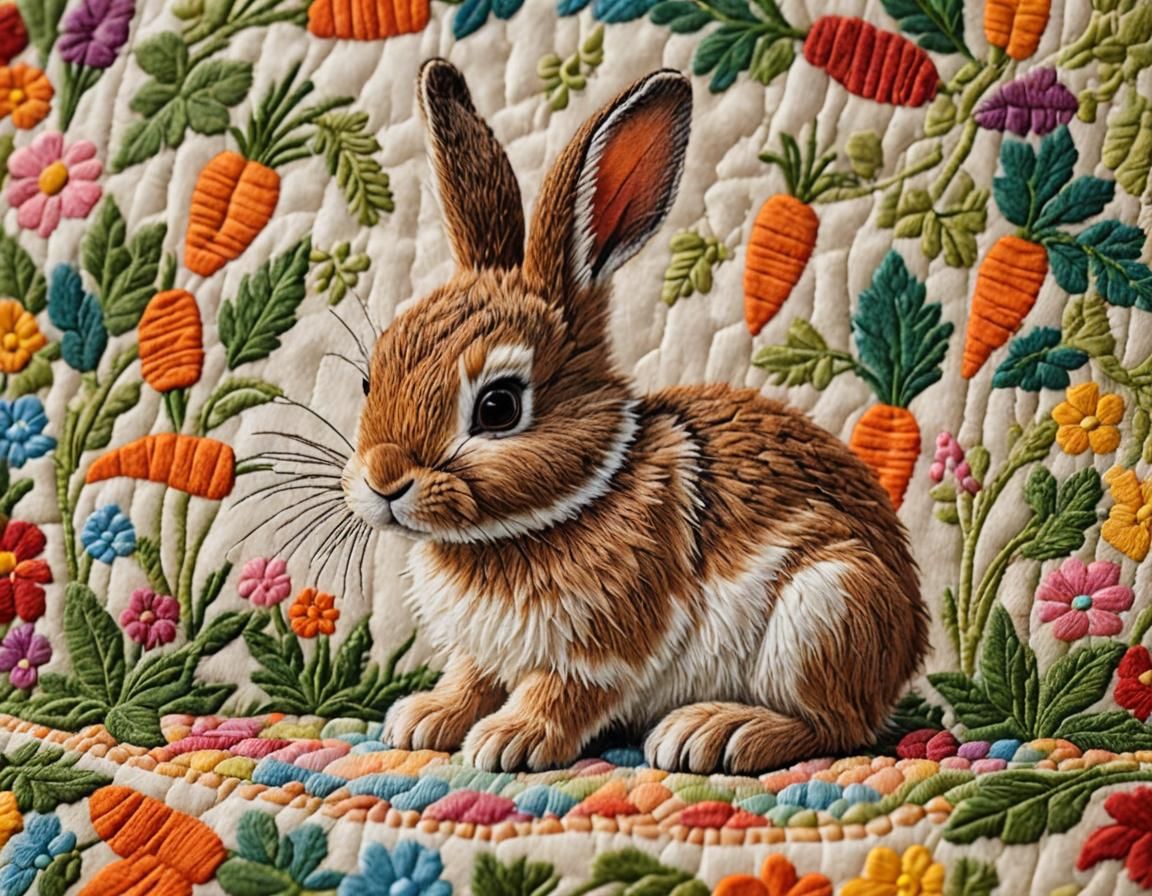 Rabbit on a carrot quilt
