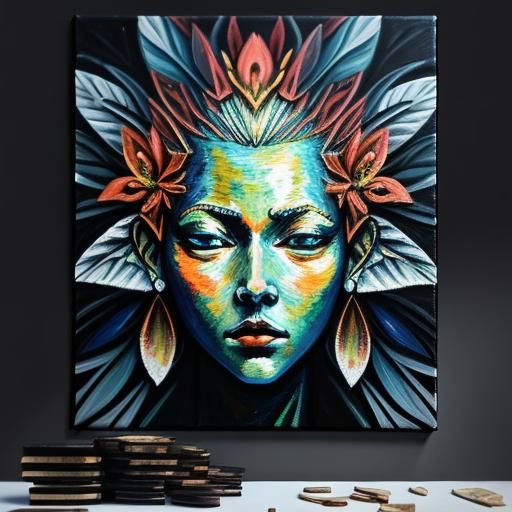 Sunset Forest in Van Gogh Impasto Style