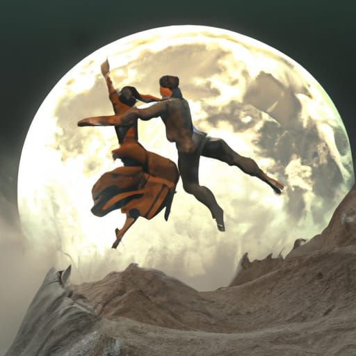 Dancing on the Moon: Detailed Fantasy Art