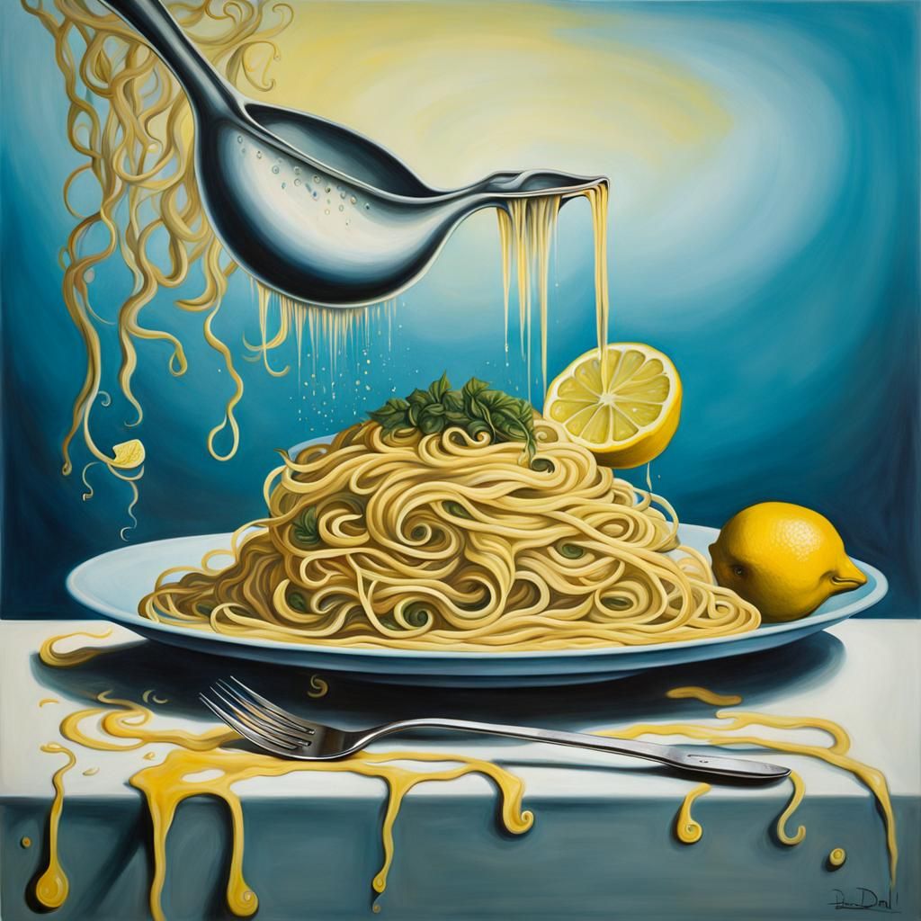 Surreal Spaghetti alla Pesce è Limone, Dali Style